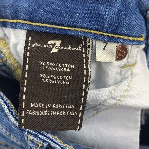 7 For All Mankind Girls The Skinny Jeans Sz 7 - Picture 8 of 10